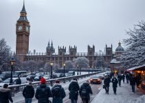 Londra imbiancata: la capitale britannica affronta la prima nevicata dell’anno